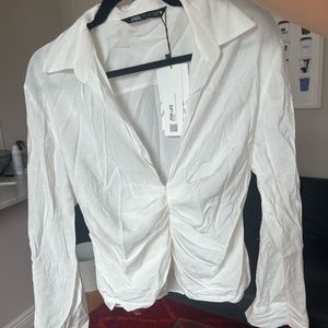 Zara white blouse size L